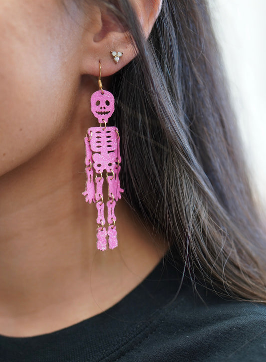 Glitter Skeleton Earrings
