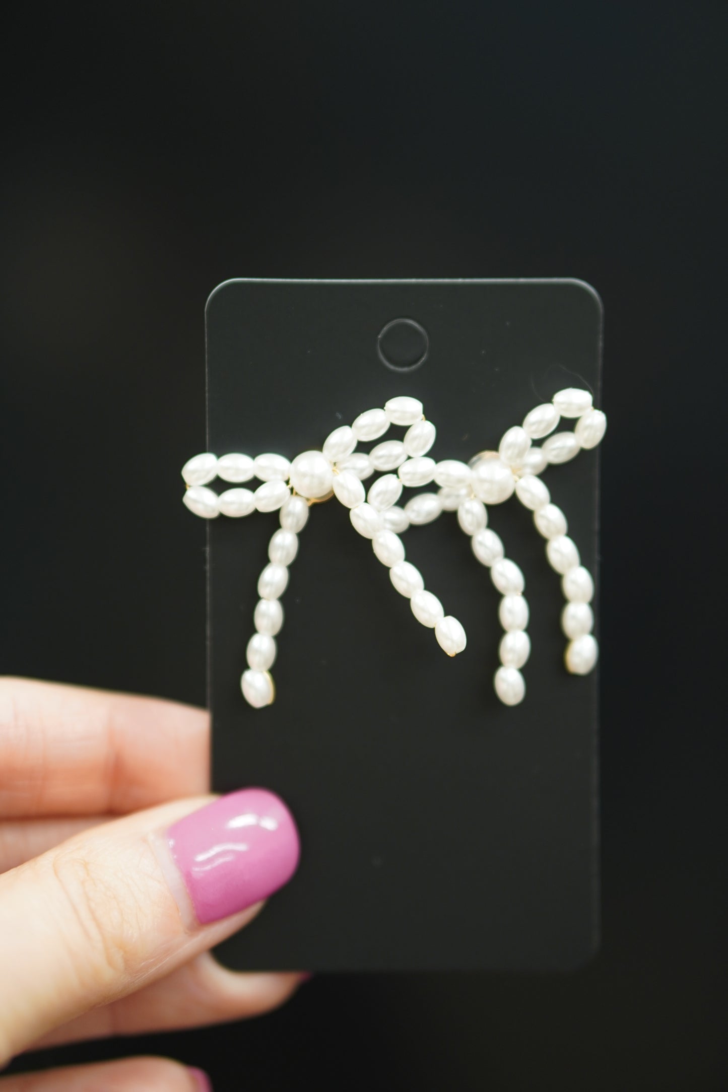 Pearl Bow Earrings