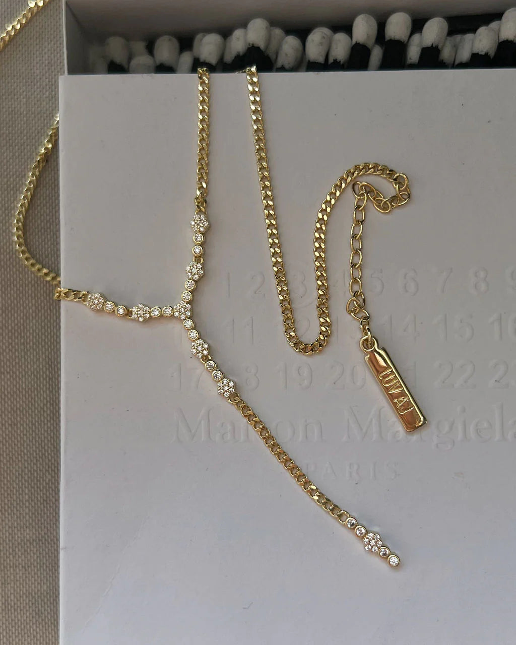 Hex Pave Disc Necklace